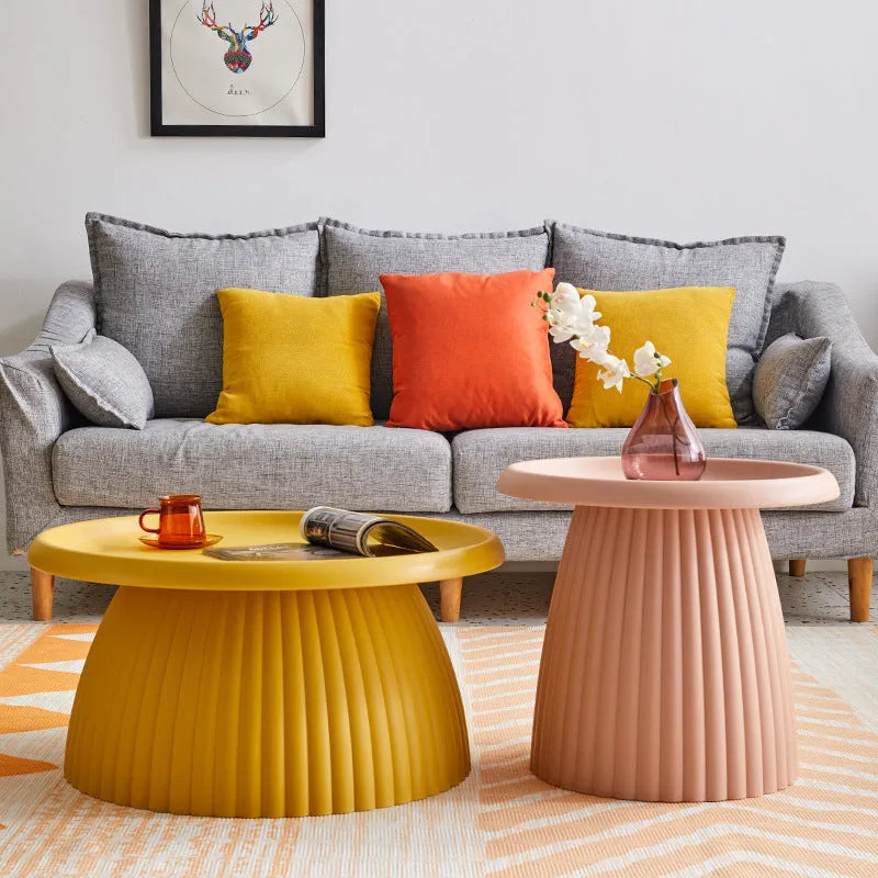 Mushroom small coffee table plastic 50x45cm for balcony living room in modern simplicity style