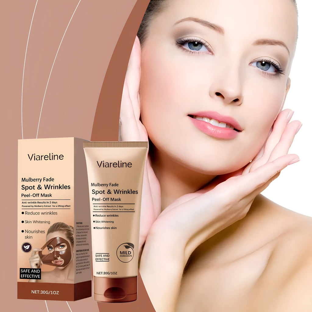 Single 30g facial mask for wrinkles with arbutin and hyaluronic acid ingredients.