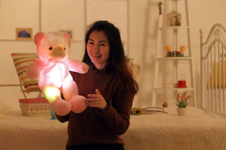 Illuminating Plush Teddy Bear with LED light display in various colors