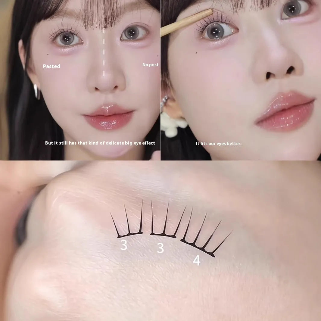 Pack of reusable artificial fibre false eyelash clusters for a natural makeup look.