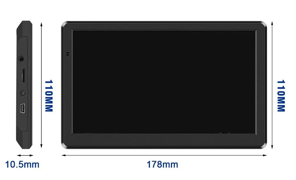 7 inch car GPS navigation device with HD touch screen displayed in vehicle mounting bracket