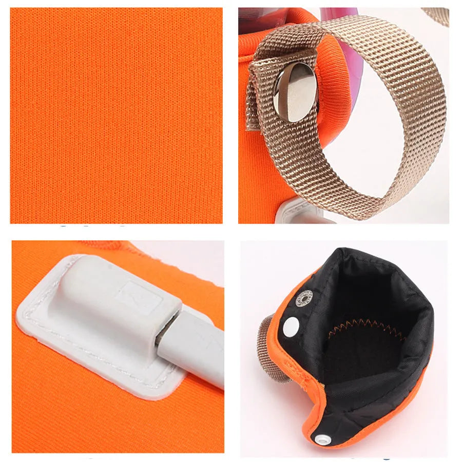 Baby USB bottle warmer with cotton cover showing orange and blue colour options