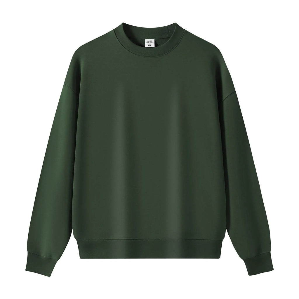 Men's cotton combed long terry hooded sweater in loose fit solid colour round neck style – casual top