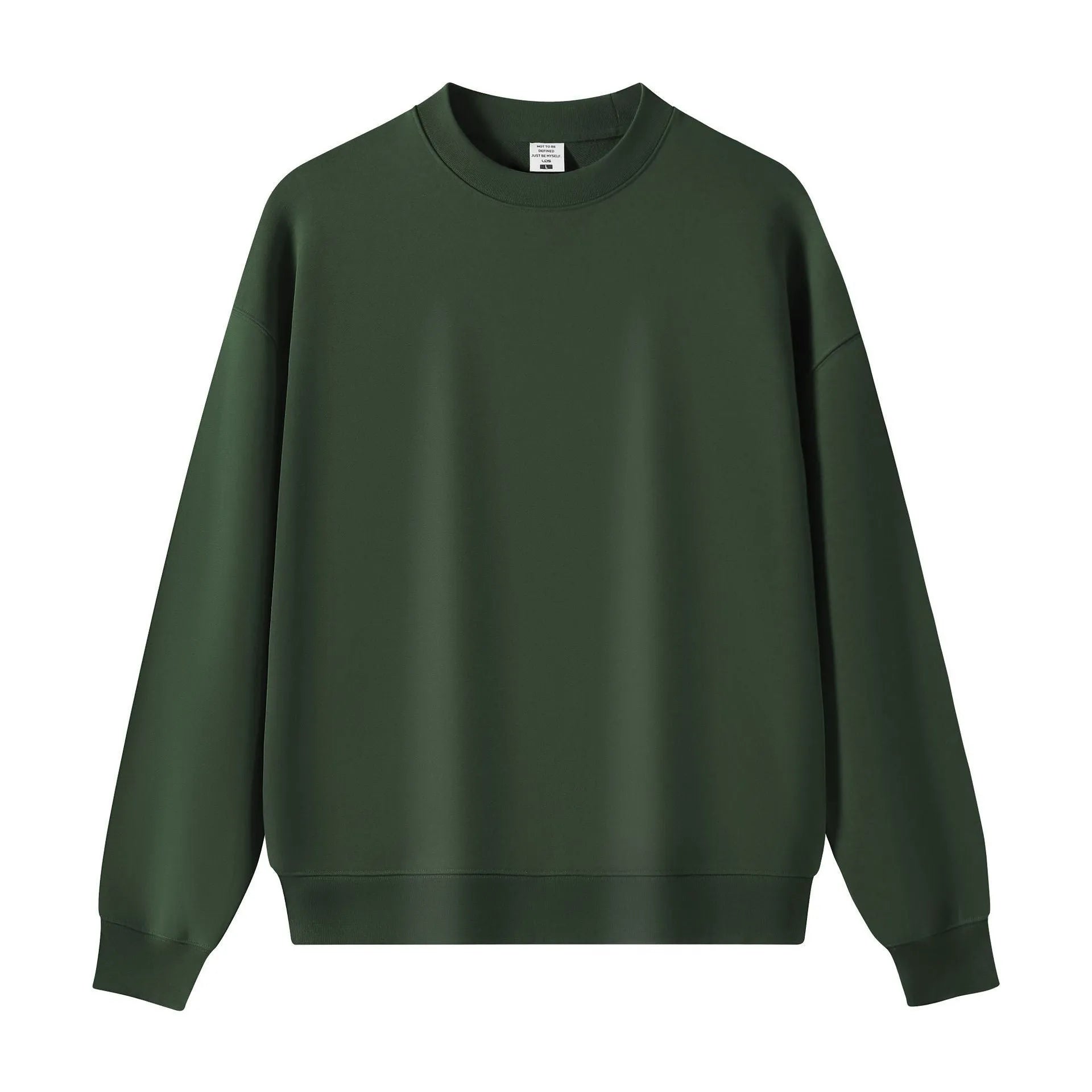 Men's cotton combed long terry hooded sweater in loose fit solid colour round neck style – casual top