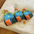 Children's trendy backpack in solid colour, lightweight Oxford cloth, blue pink yellow sizes small medium large