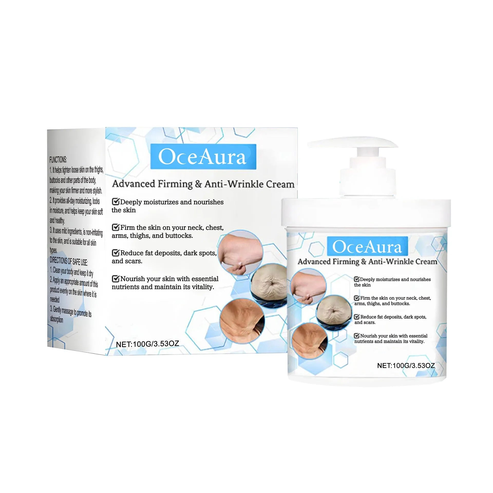 100g gentle moisturising cream container with glycerin and hyaluronic acid