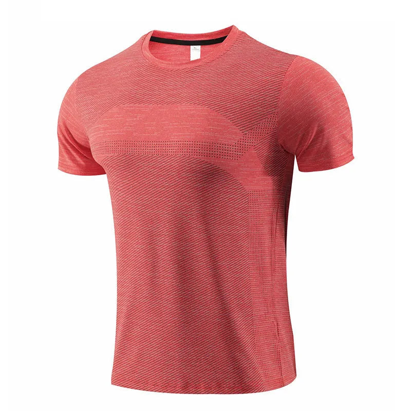 Short sleeve polyester spandex sports T-shirt for running and basketball in multiple colours