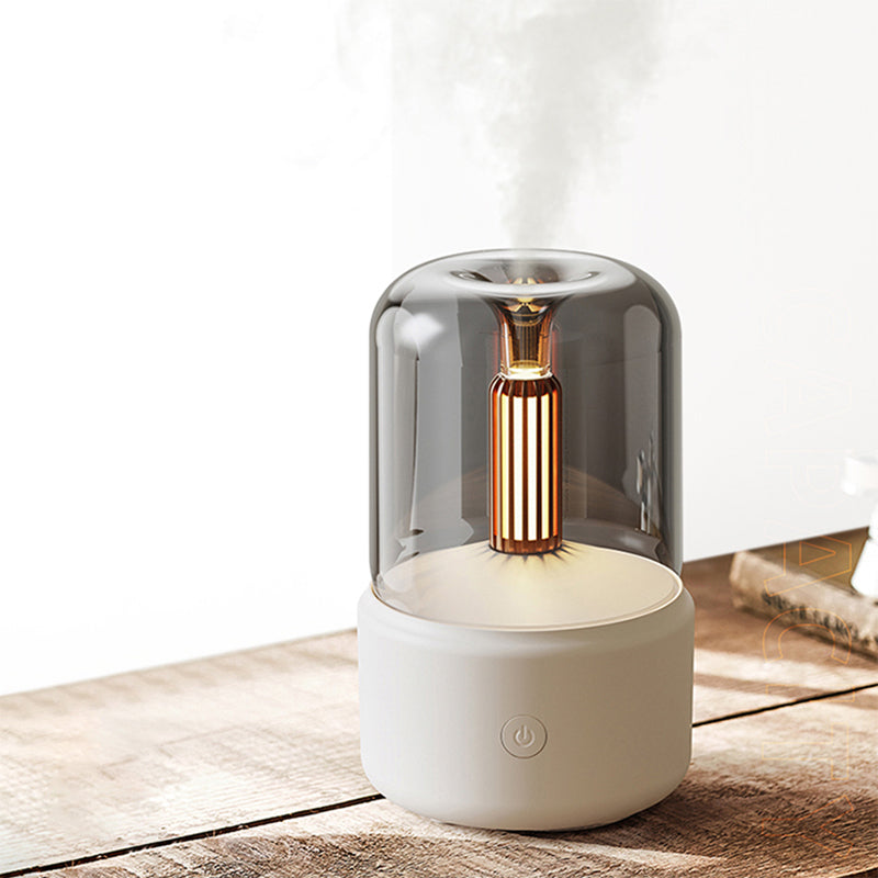 Creative Candle Light Aromatherapy Diffuser - Ambient USB Plug-in Humidifier & Essential Oil Burner for Bedroom