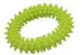 Blue spiky circle ring dog chew toy made from TPR for dental cleaning and bite training.
