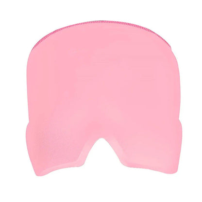 Soothing ice gel eye mask for headache relief, featuring a cooling gel pack and premium elastic cloth for a comfortable fit