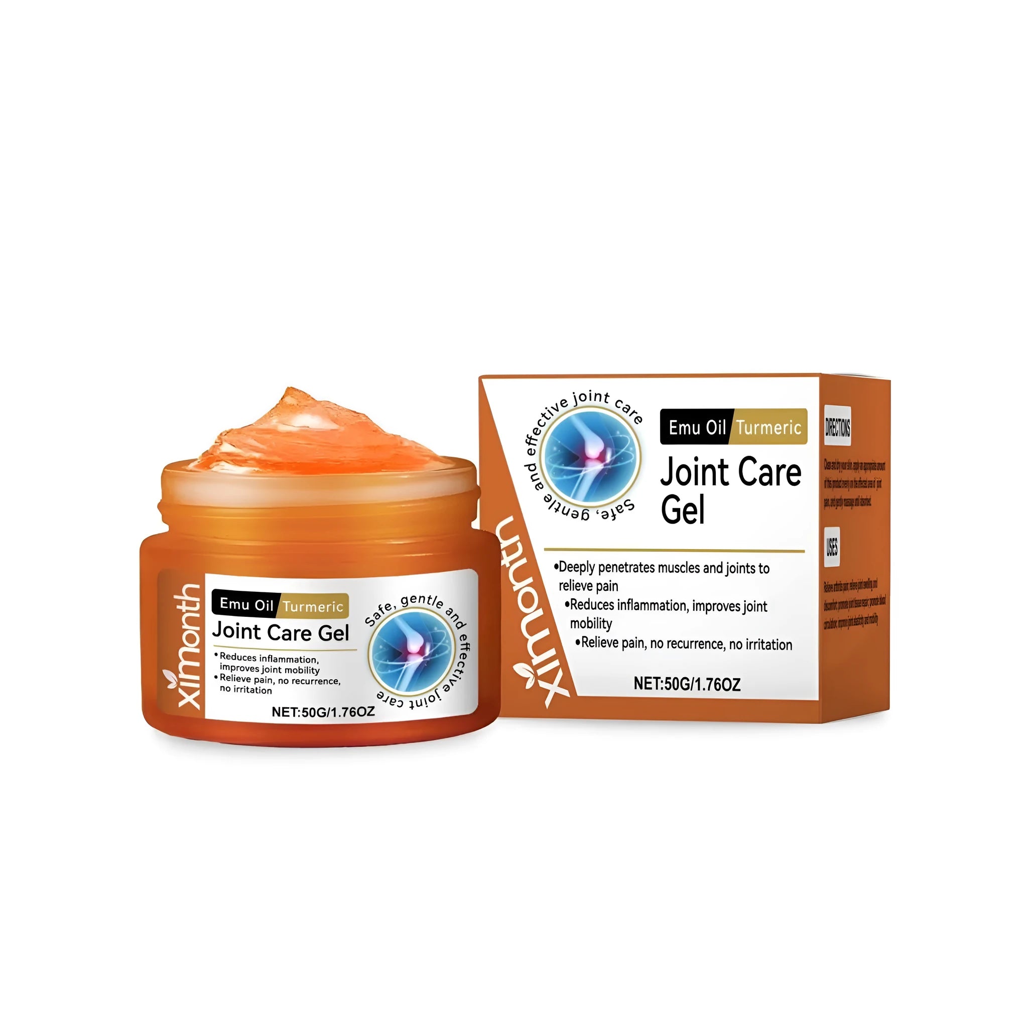 50g tube of turmeric and emu oil joint pain relief gel with mint leaves ingredients