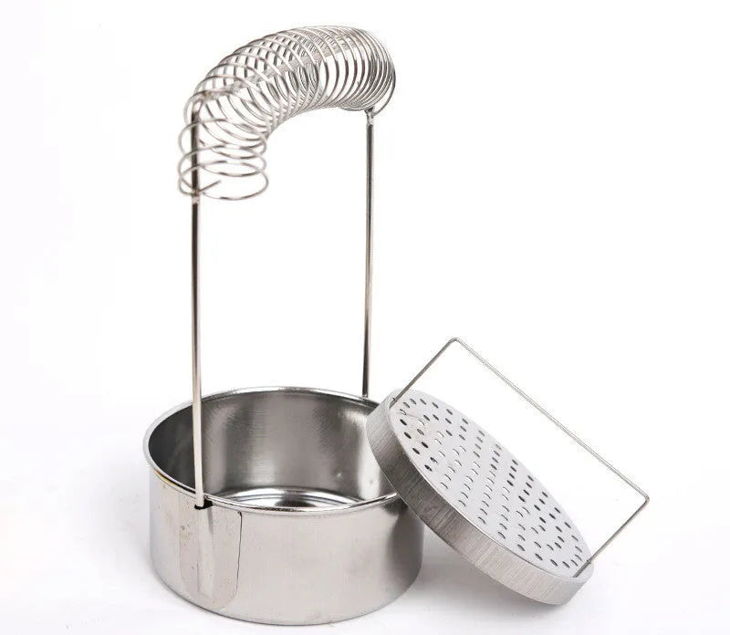 Silver stainless steel oil painting pen washer with brush clamp and leaking plugs