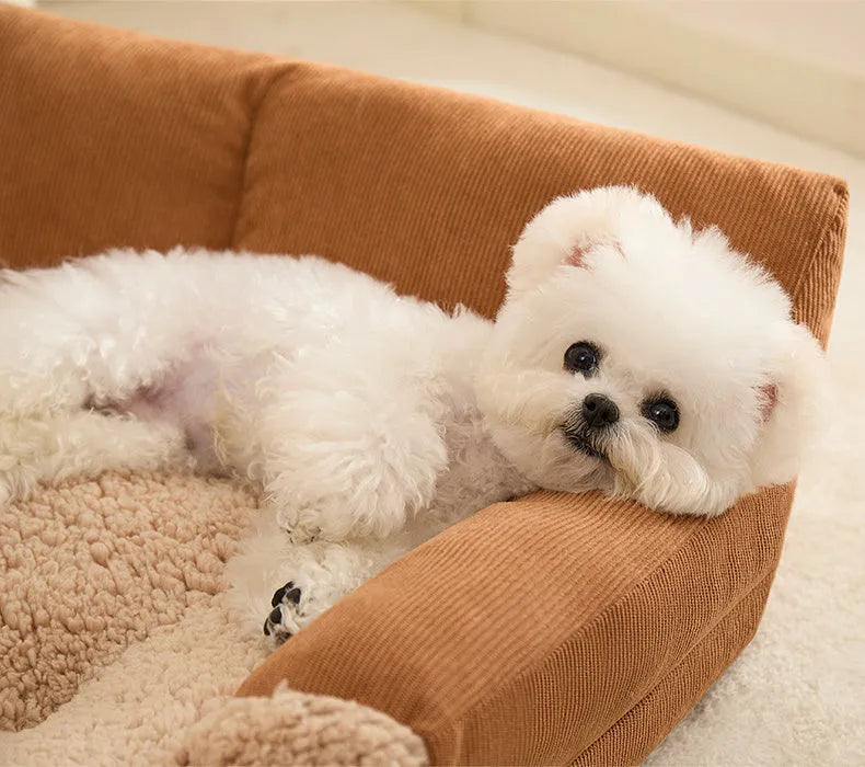 Four-season dog kennel pet nest sofa bed with cushion in three sizes for small medium dogs cats