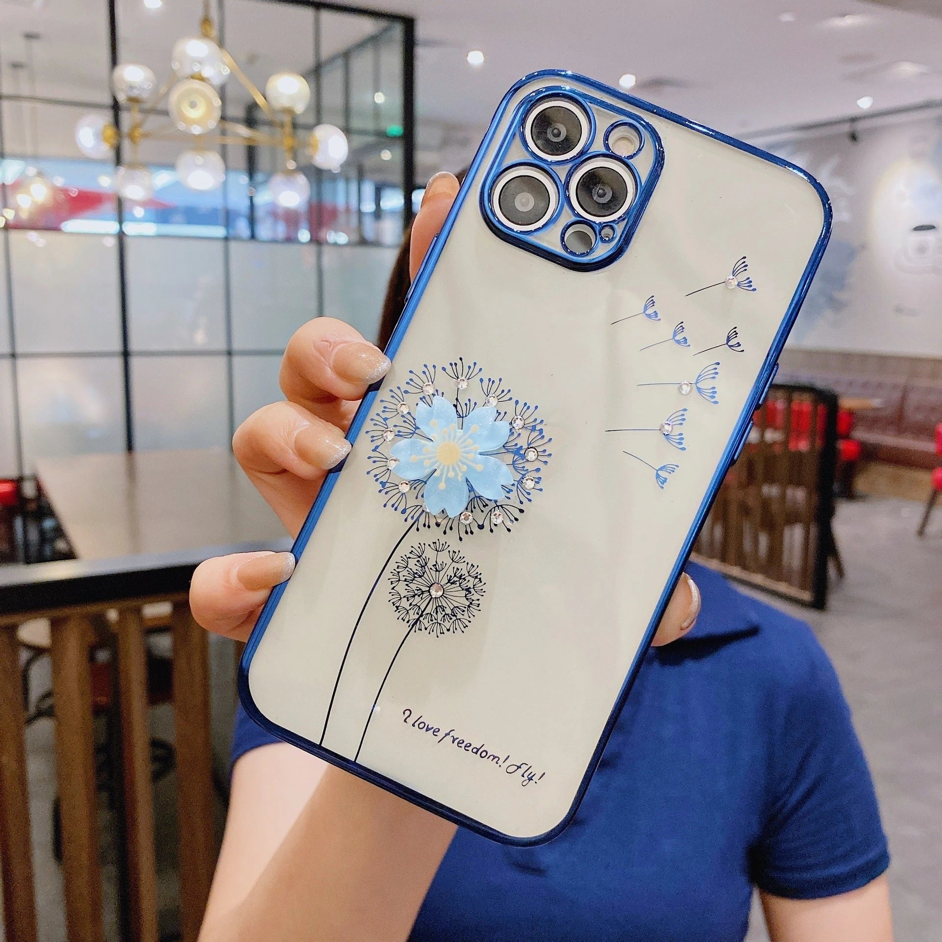 Stylish and protective 3D flower phone case with spin stand for various iPhone models