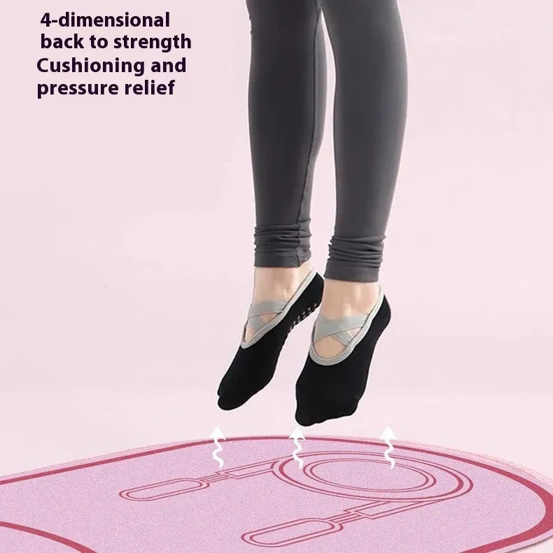 Black or pink faux leather yoga mat with 6mm thickness and non-slip surface