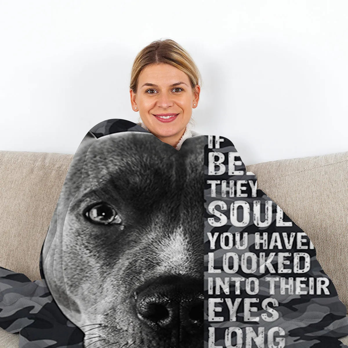 Black dog print flannel blanket, soft fluffy throw, 130x150cm and 75x100cm sizes, hemmed edges