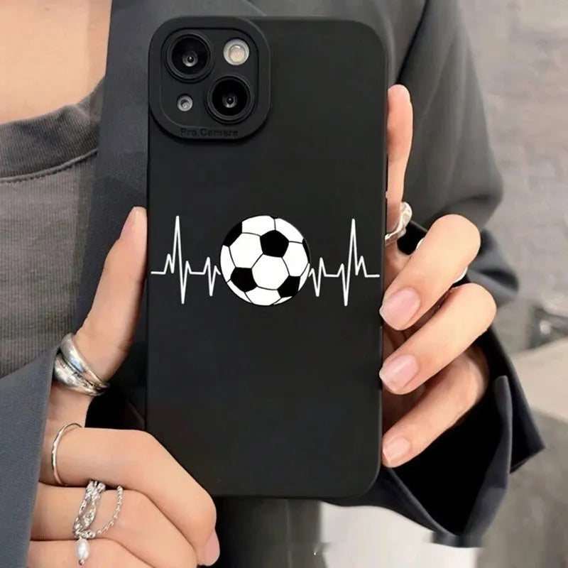 Pupil Black KT523 football printed TPU phone case back cover for iPhone