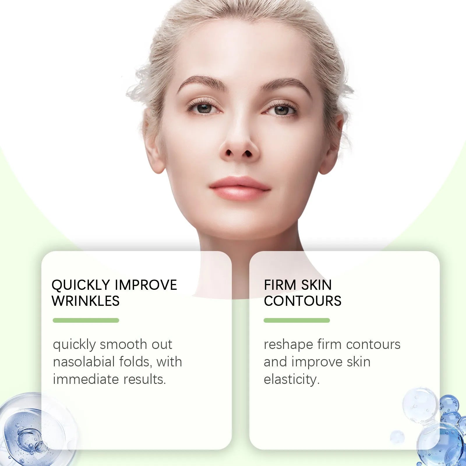 Two facial patches for skin firming with collagen and hyaluronic acid hydrogel formula
