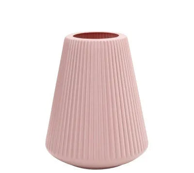 Colourful melamine plastic decorative vase measuring 16*20cm in white, pink, green and blue options