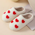 Women's plush cartoon slippers with non-slip PVC soles in big love design