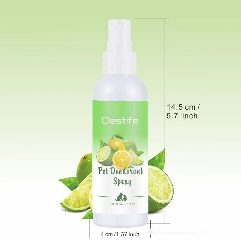 100ml lemon pet deodorant spray bottle for cats and dogs cleaning