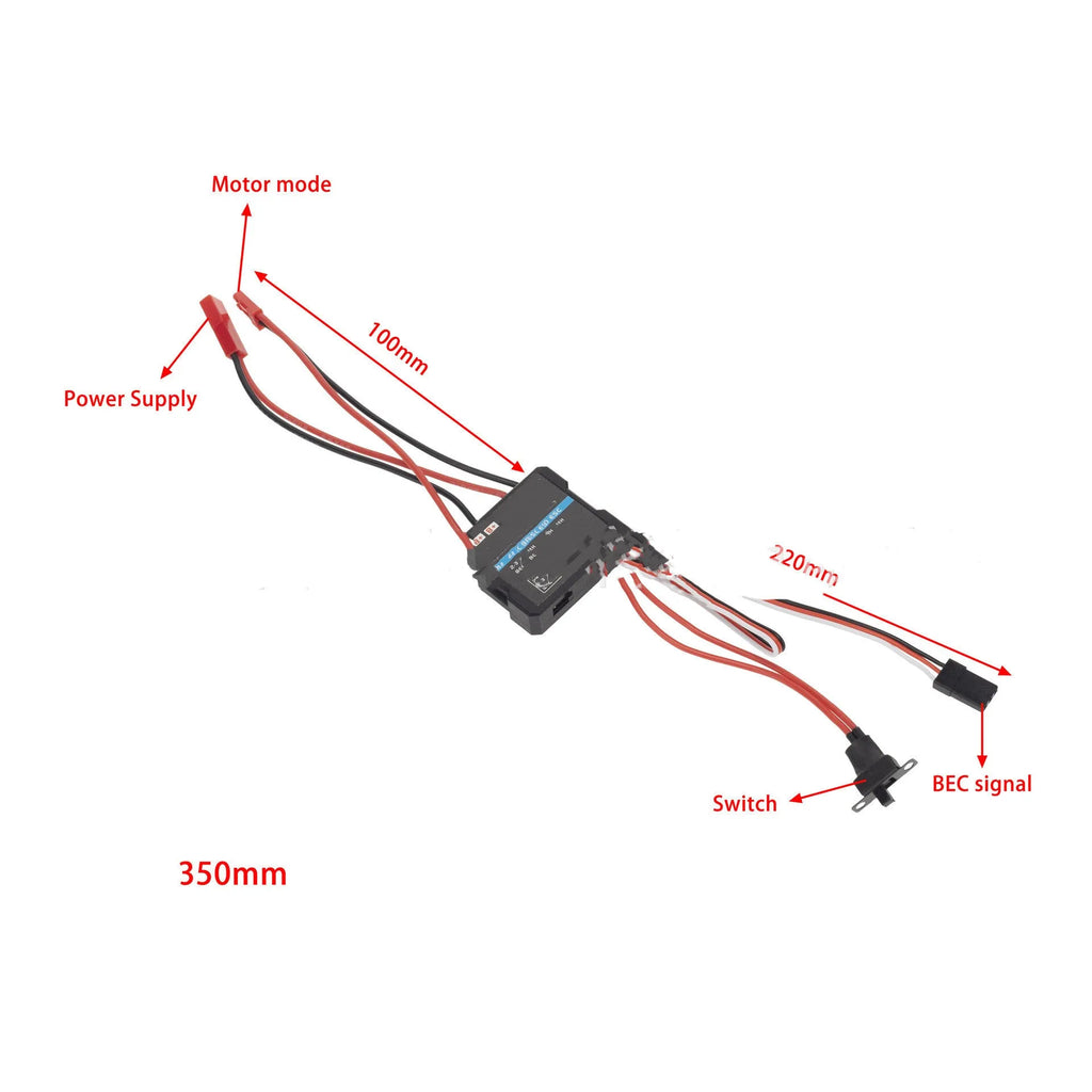Small brushed electronic speed controller for 40A RC models with adjustable climbing mode.