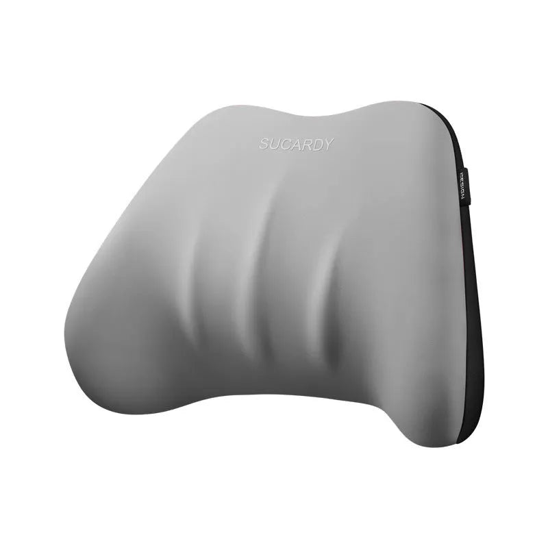 Memory foam car cushion with integrated lumbar and neck support in various colour options