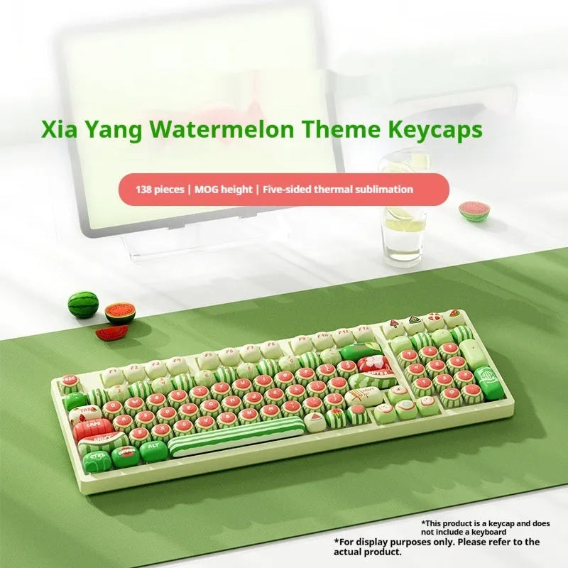Watermelon theme mechanical keyboard key caps set with five-sided sublimation printing on PBT plastic