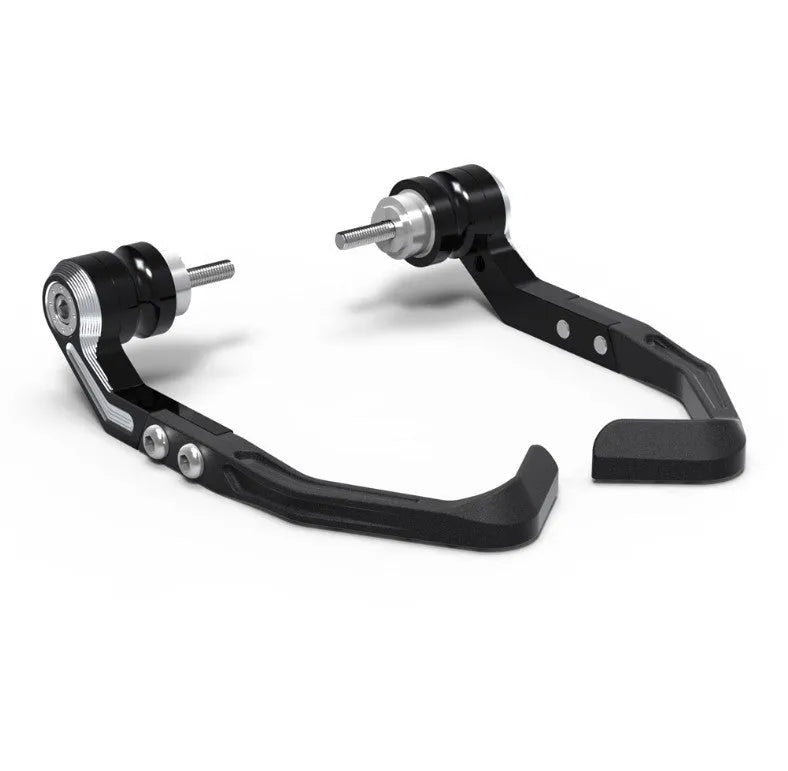 Black CNC machined brake lever guard for Honda CBR650 motorcycle on brake horn bar