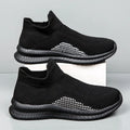 Popcorn Flyknit men's low-top casual sneaker in blue fabric with round toe and flat sole.