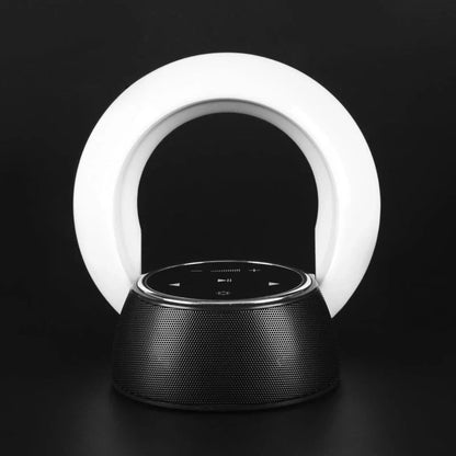 Multipurpose Bluetooth speaker desk lamp with adjustable LED lighting, built-in subwoofer, and touch controls