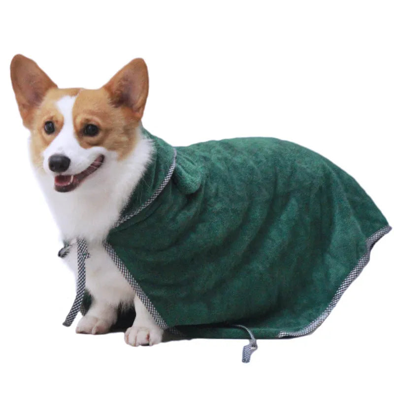 Grey and green ultra fine fiber pet towels for dogs and cats in three sizes
