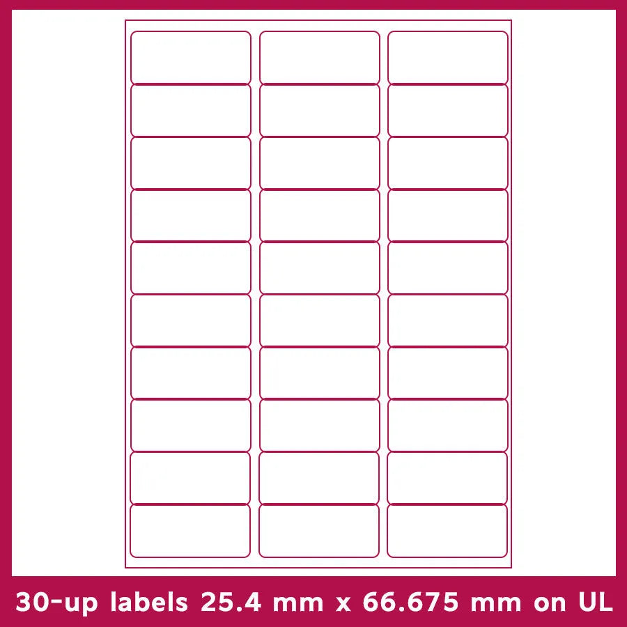 Pack of blank white A4 FBA label paper sheets showing different grid formats for barcodes.