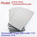 Plastic light-sensitive mat for creating photosensitive seals, shown in 2mm, 4mm, and 7mm thickness options.