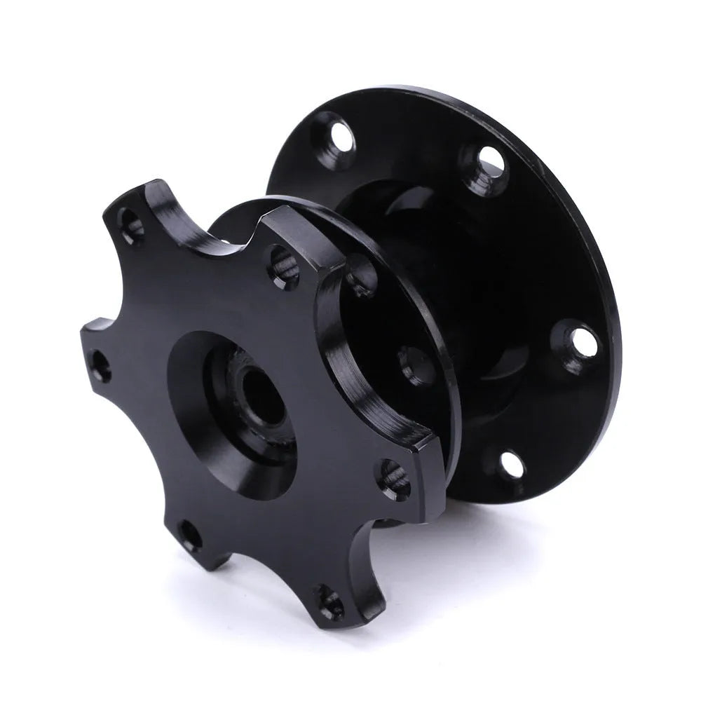 Car quick release steering wheel adapter in five colour options: black, red, blue, silver, gold