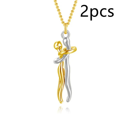 A stylish and charming couple's necklace made of brass, available in various colors and set sizes