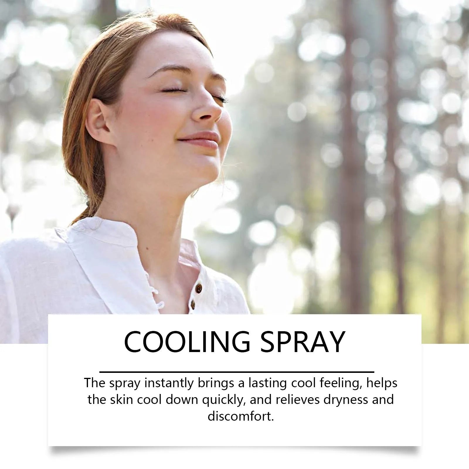 50 ml portable cooling spray bottle with menthol formula for summer refreshment