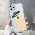 UFO astronaut transparent TPU phone case for iPhone, soft protective cover with astronaut graphic