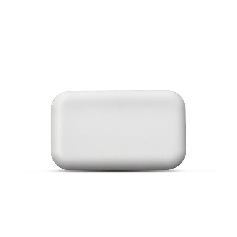 White plastic 4G 3G portable wireless router on a table, compact size 9.8 x 5.3 x 0.8 cm