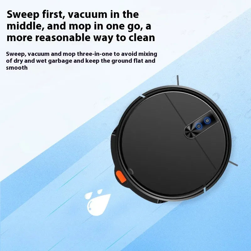 Intelligent sweeping machine vacuum cleaner in black colour with remote control