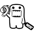 Cartoon car sticker 15x12cm PVC vinyl vehicle decoration in black and white colours