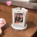 Rotating acrylic photo frame for 3 inch 55x86mm photo on desk