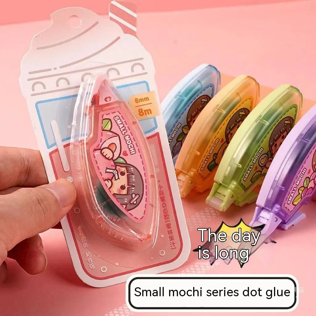 Cute fruit juice coloured dotting glue bottle in peach, lemon, blueberry, butter and grape options