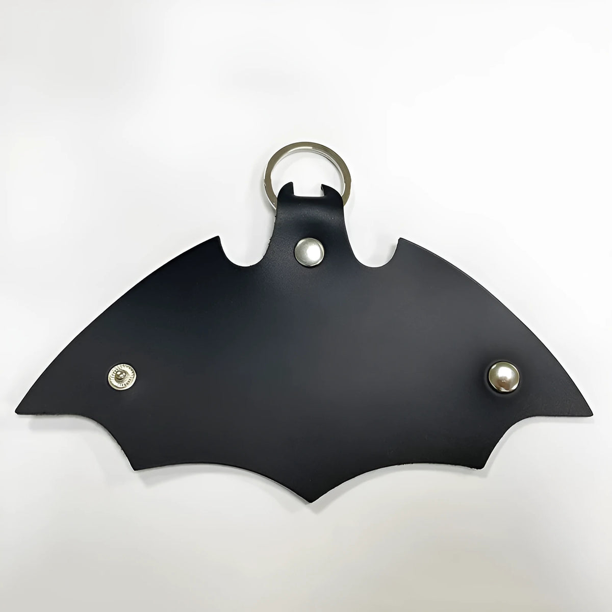 Black PU leather car key ring case pendant protective pouch measuring 17.6x11.8 cm with loop