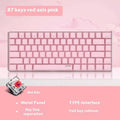 Pink 82-key mechanical gaming keyboard with white backlight and metal construction