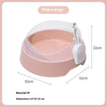 Round deodorant cat litter box in mint green and pink colour options showing large and small sizes.