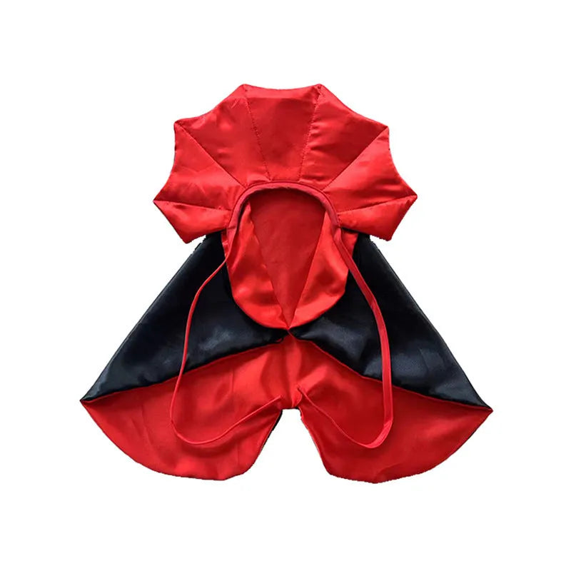 Halloween pet bat cloak and hat costume set in red or purple for dogs and cats