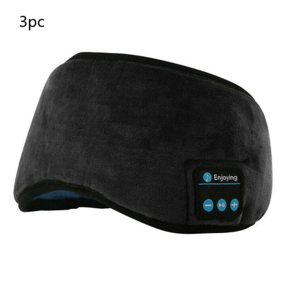 Wireless Bluetooth 5.0 Eye Mask with integrated music player, speakers, and microphone for hands-free calling