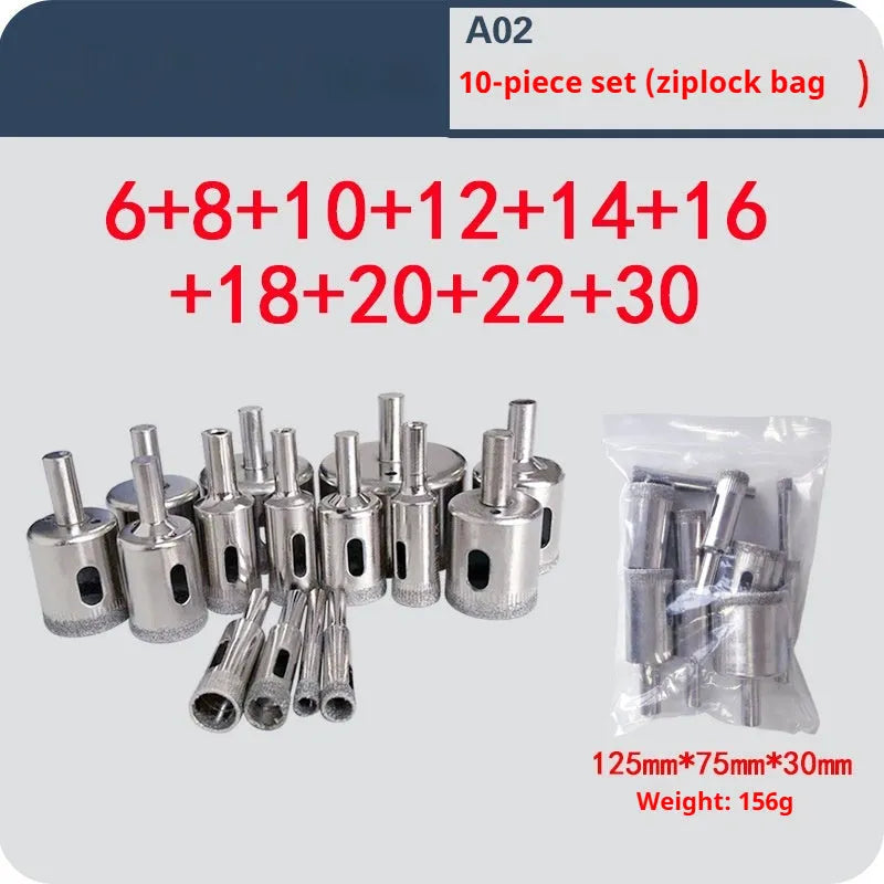 Electroplated tile and rock plate drill bit set in one-piece steel, Regular A02 A04 A20 options