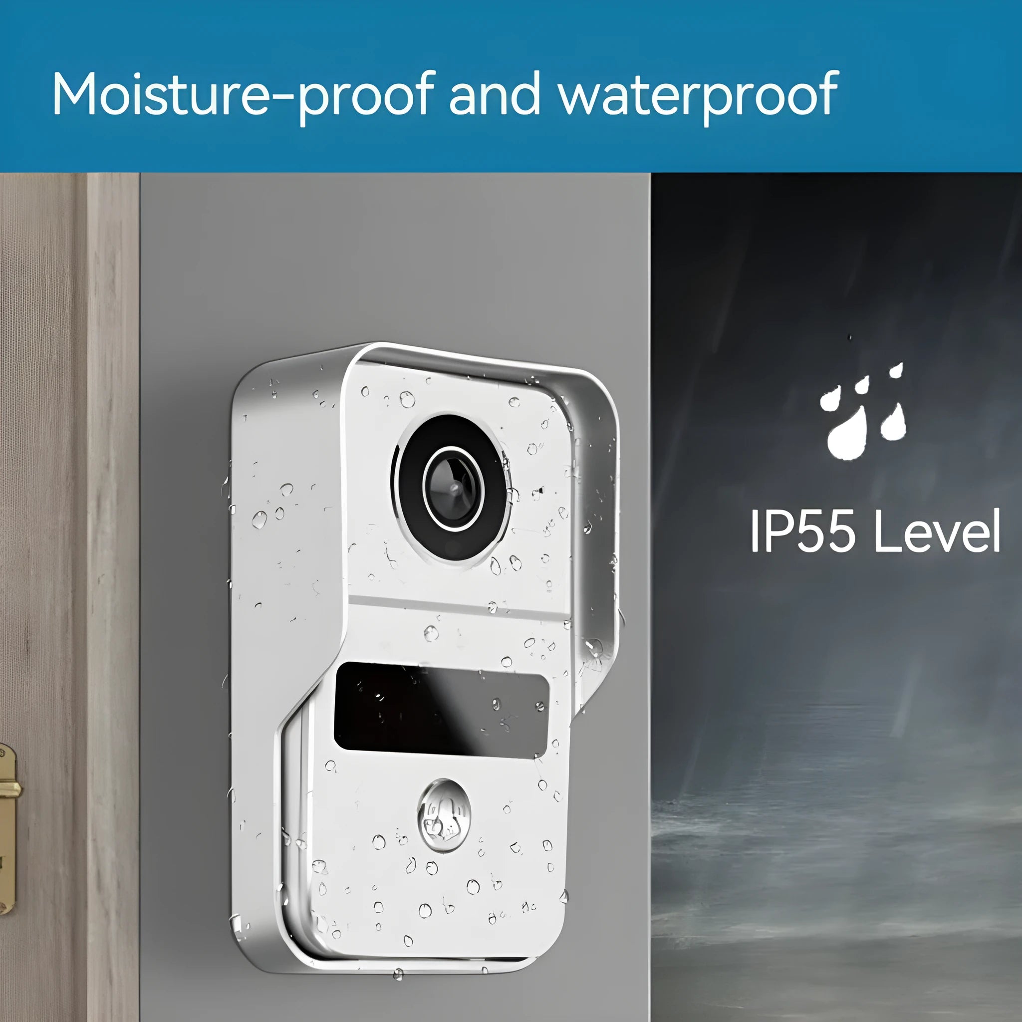 1080P video intercom doorbell system with outdoor camera unit and indoor display